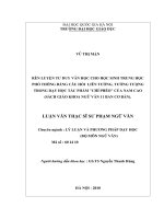 Rèn luyện tư duy văn học cho học sinh trung học phổ thông bằng câu hỏi liên tưởng, tưởng tượng trong dạy học tác phẩm Chí Phèo  của Nam Cao (sách giáo khoa ngữ