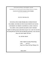 Nghiên cứu đánh giá một số khó khăn mà giáo viên và sinh viên năm thứ hai trường Đại học SP TDTT Hà Nội phải đối mặt khi dạy và học môn đọc tiếng Anh chuyên ngà