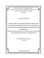 Motivation in learning English among the second-year students in Faculty of Banking and Finance, Hanoi University of Business and Technology = Động lực học tiến
