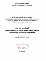Nghiên cứu quy hoạch môi trường cấp huyện, ứng dụng cho các huyện đặc trưng (Thường Xuân, Thọ Xuân, Hậu Lộc) của tỉnh Thanh Hóa  điều tra, thu thập số liệu tư l151934