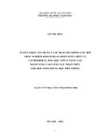 Tuyển chọn, xây dựng và sử dụng hệ thống câu hỏi trắc nghiệm khách quan phần este, lipit và cacbohidrat, Hóa học lớp 12 nâng cao nhằm nâng cao năng lực nhận thức cho học sinh thpt