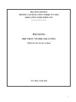 Bài giảng Tin học cơ bản (Trung cấp)