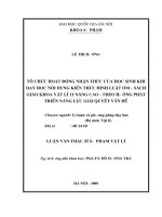 Tổ chức hoạt động nhận thức của học sinh khi dạy học nội dung kiến thức định luật Ôm sách giáo khoa vật lý lớp 11 nâng cao theo hướng phát triển năng lực giải quyết vấn đề