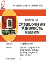 XÂY DỰNG, CHỨNG MINH VÀ TÌM LUẬN CỨ GIẢ THUYẾT NCKH