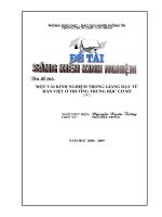 SKKN MỘT VÀI KINH NGHIỆM TRONG GIẢNG DẠY TỪ HÁN VIỆT Ở TRƯỜNG TRUNG HỌC CƠ SỞ