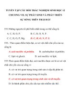 TRẮC NGHIỆM SINH HỌC 12: NGUYÊN NHÂN VÀ CƠ CHẾ TIẾN HOÁ