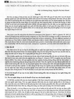 các nhân tố ảnh hưởng đến việc cho vay ngắn hạn đối với ngân hàng