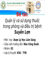 quản lý và sử dụng thuốc trong phòng và điều trị bệnh suyễn lợn
