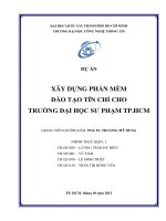 dự án xây dựng phần mềm đào tạo tín chỉ cho trường đại học sư phạm thành phố hồ chí minh
