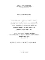 Phát triển năng lực nhận thức và tư duy của học sinh trường Trung học phổ thông chuyên với sự trợ giúp của công nghệ thông tin (chương Nguyên tử - Hóa học lớp 10 chương trình nâng cao