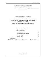 SÁNG KIẾN KINH NGHIỆM                                 NÂNG CAO HIỆU QUẢ HỌC NGỮ VĂN CHO HỌC VIÊN QUA HƯỚNG DẠY HỌC TÍCH HỢP