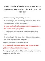 TRẮC NGHIỆM SINH HỌC 12 BẰNG CHỨNG TIẾN HOÁ