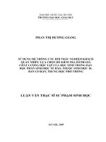 Sử dụng hệ thống câu hỏi trắc nghiệm khách quan nhiều lựa chọn để kiểm tra đánh giá chất lượng học tập của học sinh trong dạy học phần sinh học tế bào, thuộc