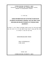 Sử dụng các hoạt động có khoảng trống thông tin nhằm gây hứng thú cho sinh viên năm thứ nhất không chuyên trong giờ học nói ở Trường Đại học