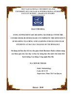 Sử dụng tài liệu đọc bổ trợ cho giáo trình  Business Basics  nhằm nâng cao hiệu quả của việc dạy và học kỹ năng đọc cho sinh viên năm thứ hai trường Cao đẳng Cô