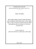 Hoàn thiện chính sách phát triển hệ thống công nghiệp phần mềm thống nhất, tương thích phục vụ việc xây dựng cơ sở dữ liệu địa chính nhằm hiện đại hóa ngành quả