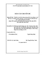 Chuyên đề 10 Đánh giá ảnh hưởng của việc sử dụng xăng sinh học E10, E15 và E20 đến công suất, mô men, tiêu thụ nhiên liệu, khả năng khởi động và khả năng tăng tốc của động cơ ô tô