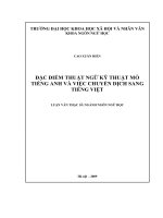 Đặc điểm thuật ngữ kỹ thuật mỏ tiếng Anh và việc chuyển dịch sang tiếng Việt