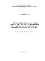 Đánh giá biến động sử dụng đất giai đoạn 2000 - 2010 phục vụ định hướng phát triển đô thị quận Hồng Bàng, thành phố Hải Phòng đến năm 2020