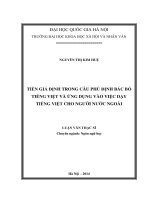 Tiền giả định trong câu phủ định bác bỏ tiếng Việt và ứng dụng vào việc dạy tiếng Việt cho người nước ngoài