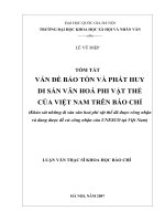 Vấn đề bảo tồn và phát huy di sản văn hóa phi vật thể của Việt Nam trên báo chí khảo sát những di sản văn hóa phi vật thể đã được công nhận và đang được đề cử c