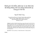 Đánh giá tỉ lệ nhiễm, phân týp và xác định mức độ kháng kháng sinh của chủng Salmonella sp. trong gà ở Hà Nội tt