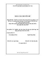 Chuyên đề 3 Nghiên cứu lựa chọn hệ phụ gia phù hợp cho xăng sinh học E10, E15, E20