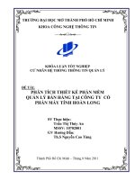 Phân tích thiết kế phần mềm quản lý bán hàng tại công ty cổ phần máy tính hoàn long