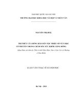 Tri thức của đồng bào dân tộc thiểu số về y học cổ truyền trong chăm sóc sức khỏe cộng đồng (Qua khảo sát dân tộc Thái ở tỉnh Điện Biên, Dao ở Lào Cai và Mường