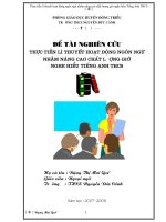 Thực tiễn lí thuyết hoạt động ngôn ngữ nhằm nâng cao chất lượng giờ nghe hiểu Tiếng Anh THCS