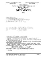 Tính toán thiết kế móng Công trình TRƯỜNG DÂN LẬP THĂNG LONG xây dựng tại Hà NỘI, cao 21,3 m gồm 5 tầng , kết cấu công trình khung bê tông cốt thép chịu lực