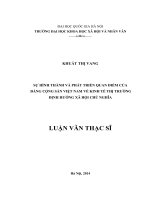 Sự hình thành và phát triển quan điểm của Đảng Cộng sản Việt Nam về kinh tế thị trường định hướng xã hội chủ nghĩa[