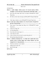 BÁO CÁO VỀ KẾT QUẢ HOẠT ĐỘNG CỦA NGÂN HÀNG NNO&PTNT HUYỆN THANH SƠN