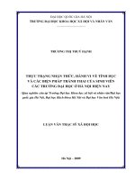 Thực trạng nhận thức, hành vi về tình dục và các biện pháp tránh thai của sinh viên các trường đại học ở Hà Nội hiện nay (qua nghiên cứu tại các trường Đại học 161014