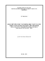 Báo chí với cuộc vận động học tập và làm theo tấm gương đạo đức Hồ Chí Minh (Khảo sát báo Tuổi trẻ thành phố Hồ Chí Minh và báo Điện tử Đảng Cộng sản Việt Nam,