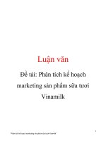 Phân tích kế hoạch Marketing sản phẩm sữa tươi của tổng công ty sữa Việt Nam Vinamilk