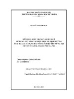 Đánh giá hiện trạng và hiệu quả sử dụng đất nông nghiệp phục vụ định hướng quy hoạch sử dụng đất nông nghiệp bền vững tại huyện Từ Liêm, thành phố Hà Nội