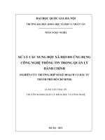 Xử lý các xung đột xã hội do ứng dụng công nghệ thông tin trong quản lý hành chính (Nghiên cứu trường hợp sở kế hoạch và đầu tư thành phố Hồ Chí Minh