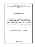 Sự thích ứng với nghề nghiệp của cư dân ven biển đồng bằng sông Hồng trước hiện tượng thời tiết cực đoan (nghiên cứu trường hợp tại xã Giao Thủy, Giao Thiện, Nam định