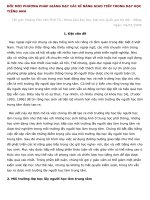 ĐỔI MỚI PHƯƠNG PHÁP GIẢNG DẠY CÁC KĨ NĂNG GIAO TIẾP TRONG DẠY HỌC TIẾNG ANH