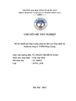 Đánh giá thực trạng công tác đào tạo công nhân kỹ thuật tại công ty TNHH Sông Giang