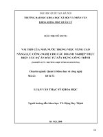 Vai trò của nhà nước trong việc nâng cao năng lực công nghệ cho các doanh nghiệp thực hiện các dự án đầu tư xây dựng công trình (Nghiên cứu trường hợp tỉnh Hải Dương