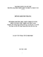 Mô hình trường học thân thiện ở vùng miền núi dân tộc thiểu số Việt Nam (Nghiên cứu trường hợp trường tiểu học và trung học cơ sở Lầu Thí Ngài, xã Lầu Thí Ngài,