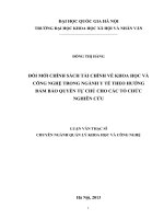 Đổi mới chính sách tài chính về khoa học và công nghệ trong ngành y tế theo hướng đảm bảo quyền tự chủ cho các tổ chức nghiên cứu