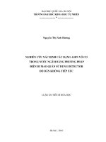 Nghiên cứu xác định các dạng asen vô cơ trong nước ngầm bằng phương pháp điện di mao quản sử dụng detector độ dẫn không tiếp xúc t