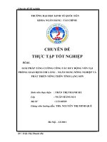 Tăng cường công tác huy động vốn khách hàng tại Ngân hàng NN&PTNT Lạng Sơn PGD Chi Lăng