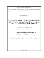 Tăng cường công tác quản lý nhà nước đối với hoạt động tín ngưỡng tôn giáo ở Hà Tây trong tình hình hiện nay