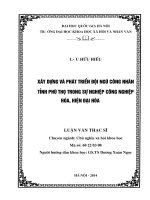 Xây dựng và phát triển đội ngũ Công nhân tỉnh Phú Thọ trong quá trình Công nghiệp hóa, hiện đại hóa hiện nay