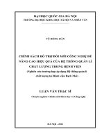 Chính sách hỗ trợ đổi mới công nghệ để nâng cao hiệu quả của hệ thống quản lý chất lượng trong bệnh viện ( Nghiên cứu trường hợp áp dụng Hệ thống quản lý chất l