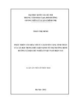 Phát triển văn hóa với tư cách nền tảng tinh thần của xã hội trong điều kiện kinh tế thị trường định hướng XHCN ở Việt Nam